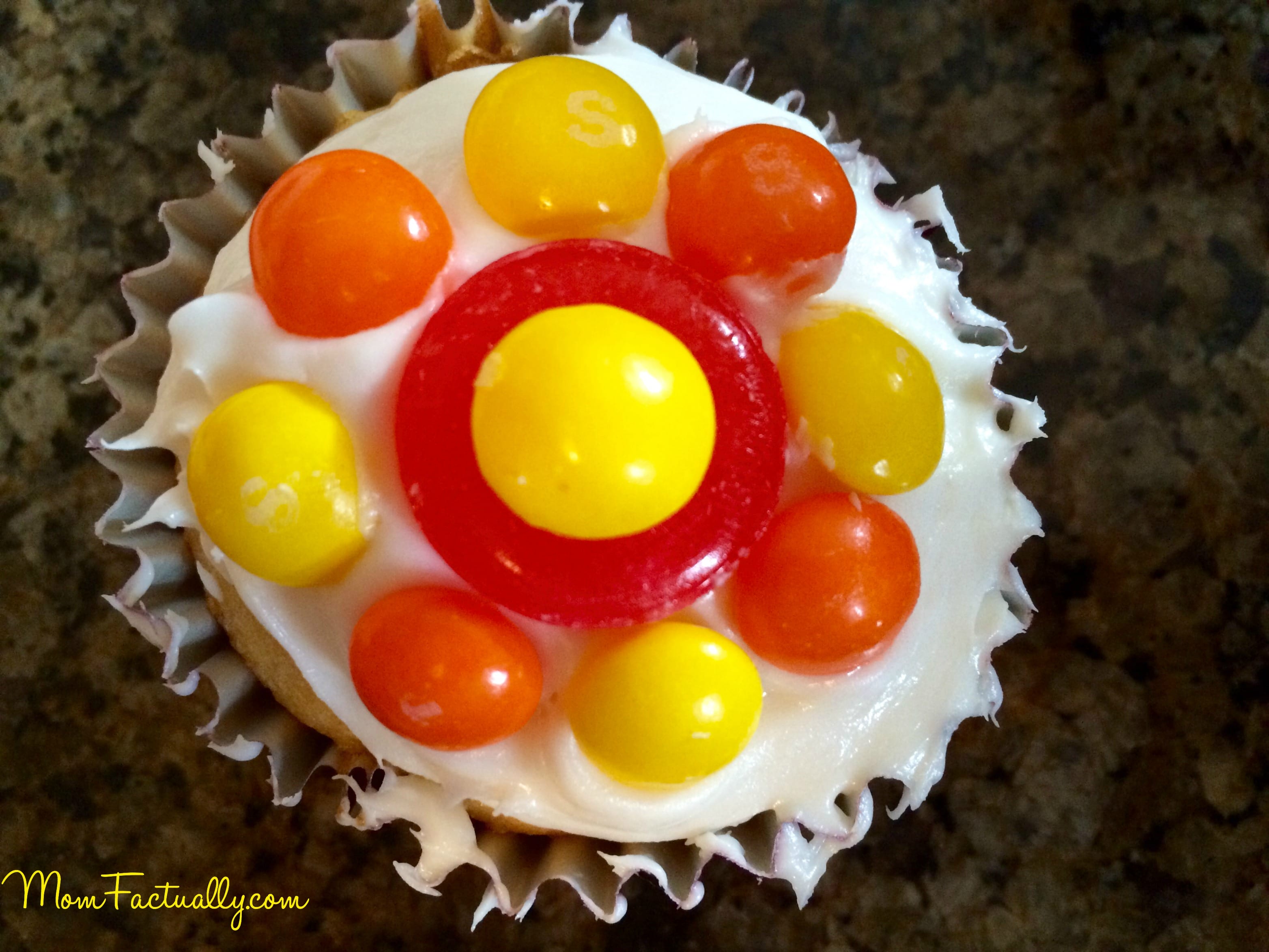Skittles Cupcake