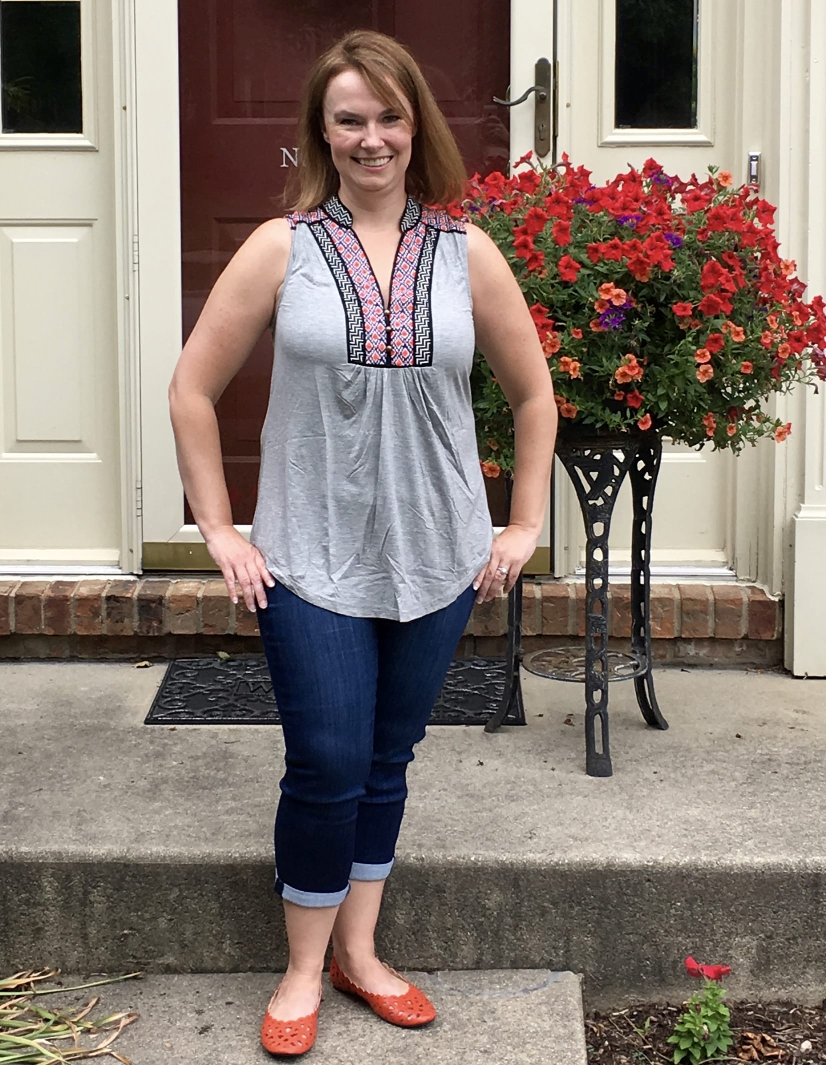 Market and Spruce Nolen Printed Detail Henley Tank Stitch Fix